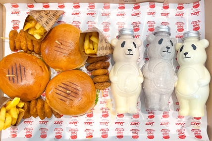 3x Jazzy Baby, 3x Crunchy Burger, 3x Nuggets (5x) & 3x Fries